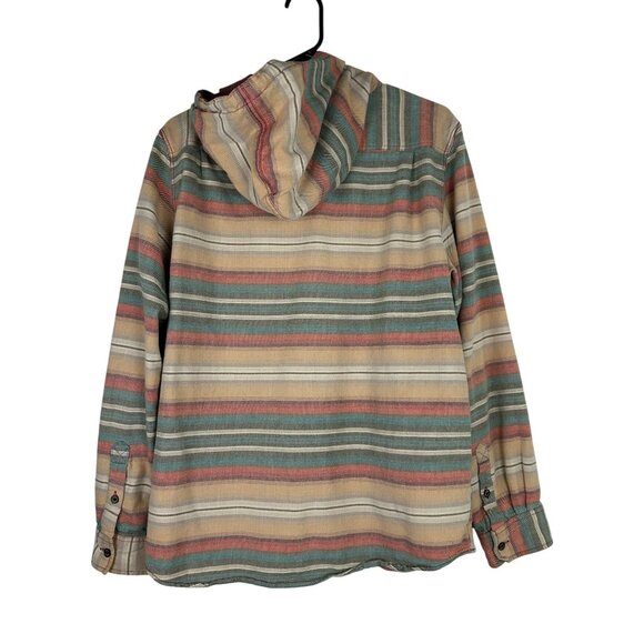 Modern Amusement Mens Hooded Button-Up Striped Shirt Jacket Large Multicolor - Picture 2 of 12